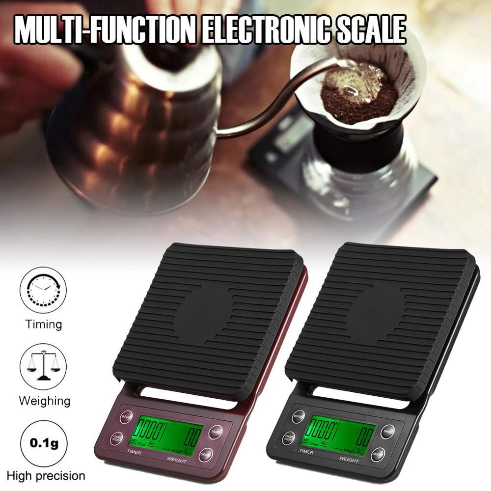 3kg 0.1g 5kg 0.1g Coffee Weighing 0.1g Drip Coffee Scale with Timer Digital Kitchen Scale High Precision LCD Scales