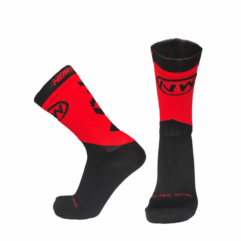 Sport Sokken Mannen Bike Road Compressie Fietsen Sokken Calcetines Ciclismo: Red