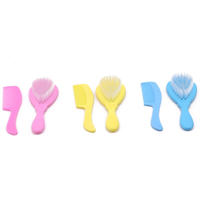 2pcs / Set Newborn Baby Hair Brush Soft Baby Comb Head Scalp Massager Tool Set Baby Kids Hair Care