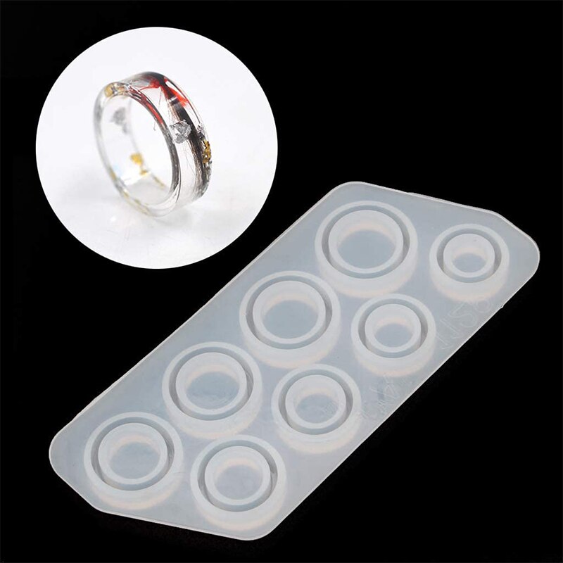 Moldes de silicona para anillo de diferentes tamaños para joyería de resina, molde de fundición de resina, herramienta de fabricación DIY
