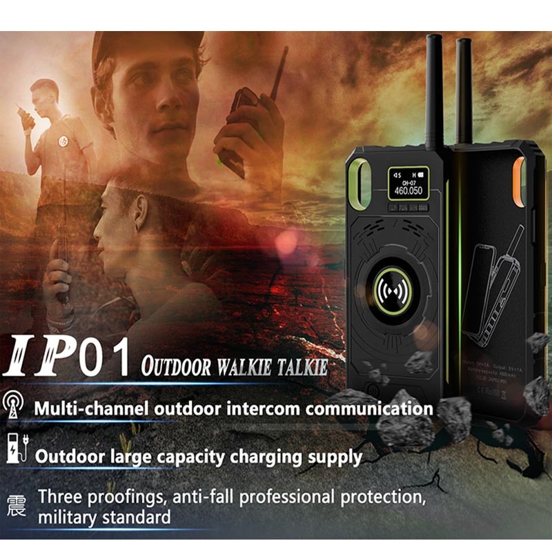 Walkie Talkie Station Radio Back Clip Intelligent Voice IP01 Portable Transceiver for iphone 6plus 7plus 8pus