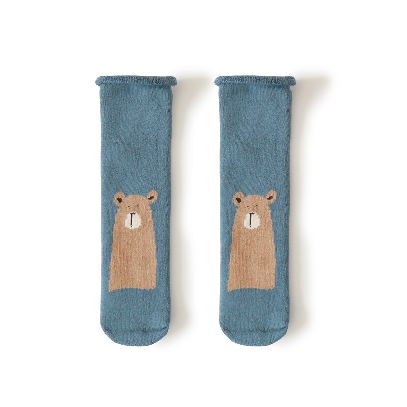 Toddle Baby Cute Stockings Simple Cartoon Image Cute Pure Cotton Warm Comfortable Clean Baby Stockings: Blue