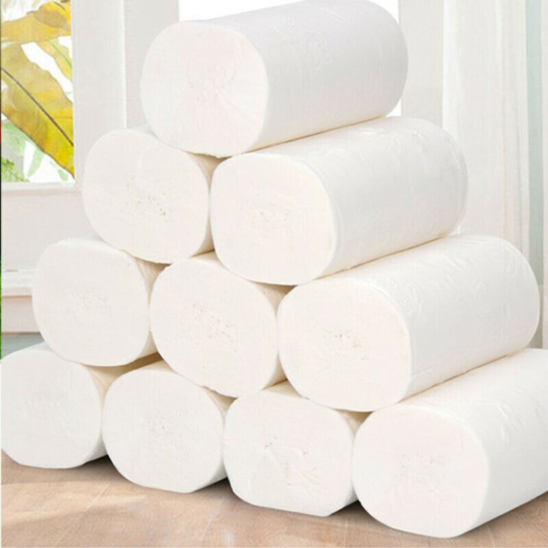 16 Rolls a Pack Home Toilet Paper Bulk Bath Tissue Bathroom Toilet Paper Rolls Kitchen White Soft Paper 4 Layers 80g / Roll