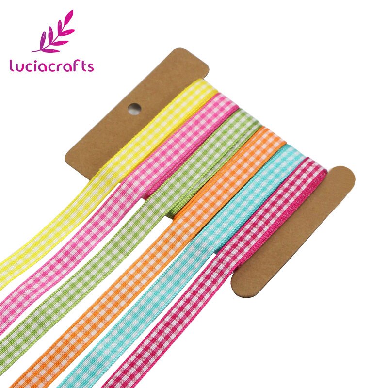 Lucia Ambachten 6 Yards (1 Yard/Kleur) 10 Mm Stippen Gedrukt Grosgrain Lint Voor Bow Ambachten Diy Naaien Kledingstuk Accessoires R0402: Mixed color 1 6y