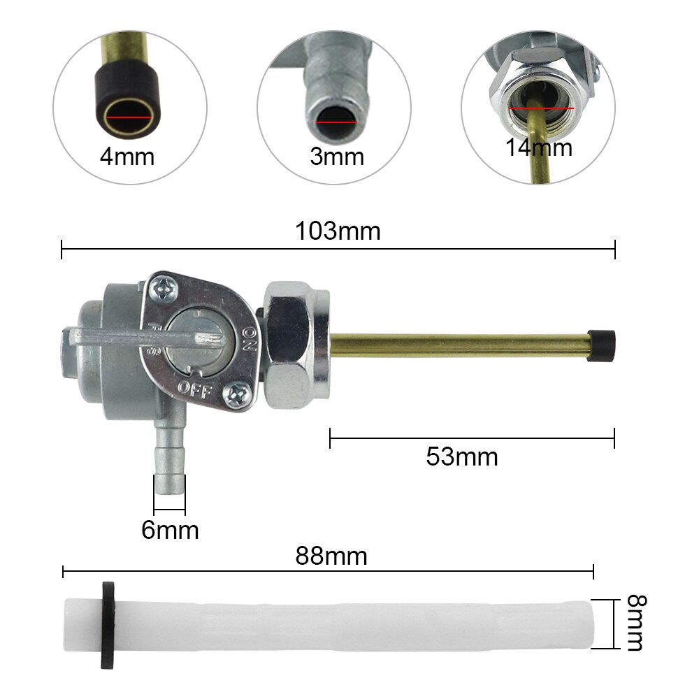 De combustible llave de tanque válvula para Honda CB350 CB400 CB900 CX500 CX500C CX500D M16 x 1,5mm