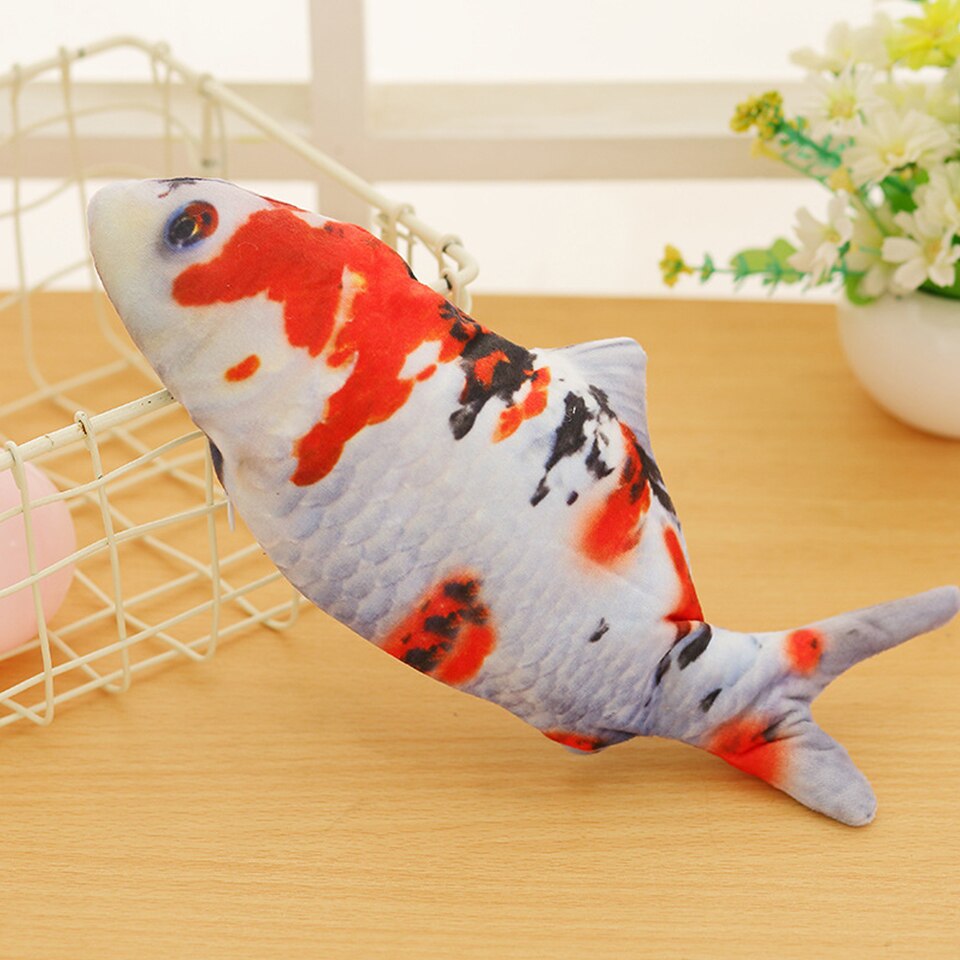 Electric Moving Fish Cat Toy Flopping Simulation Wagging Fish Pet Funny Chew Bite USB Charger Kitten Plaything Supplies: Koi Carp