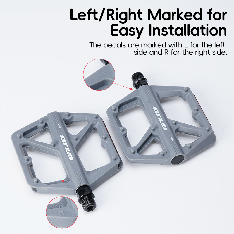 Pedali piatti in nylon migliorati Pedale per bicicletta Dual DU Pedali per bici da MTB Chiodi per piedi antiscivolo leggeri Accessori per biciclette Ciclismo