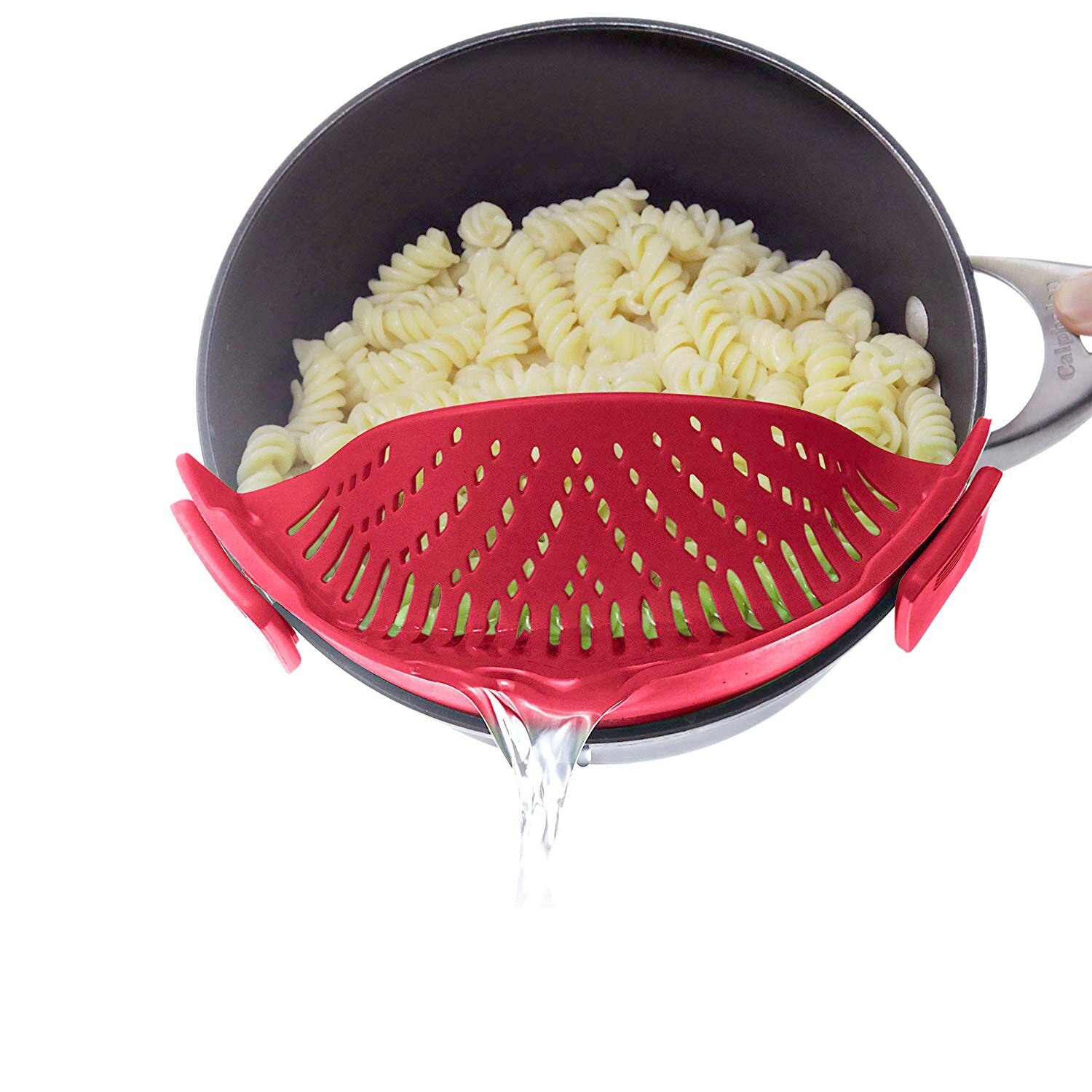 Colador de tensión de drenaje de cocina, colador de silicona con Clip, se adapta a todas las ollas y cuencos, Clip embudo escurridor gadget de cocina