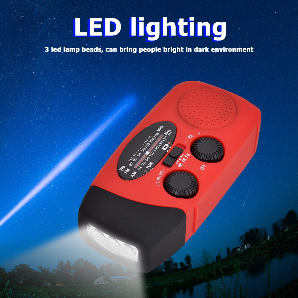 Multifunctionele Hand Radio Solar Crank Dynamo Powered Am/Fm/Noaa Weather Radio Gebruik Emergency Led Zaklamp En Power bank