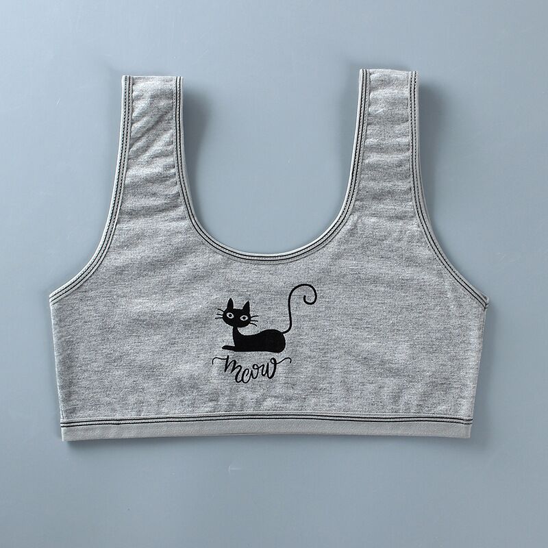 5Pc reggiseno per ragazza Teen Crop Top intimo gilet a spalle scoperte reggiseni per allenamento sportivo lettera Streetwear Tube Top 8-14 anni: GRAY