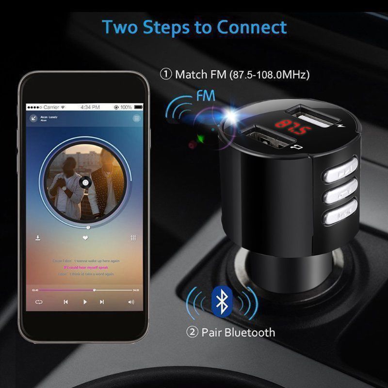 Car MP3 Player Handsfree Bluetooth 4.2 FM Transmitter Modulator Car Charger 3.1A Dual USB