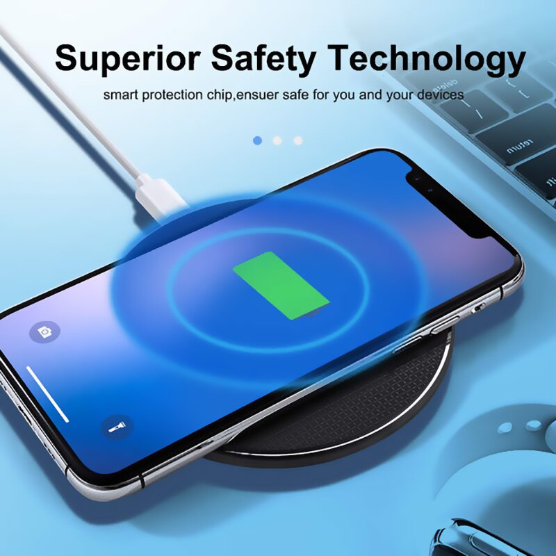 10W Snelle Draadloze Oplader Voor Iphone X Xr 11 Pro Max Qi Draadloze Oplader Pad Voor Samsung S10 S9 xiaomi Usb Telefoon Qi Oplader Pad