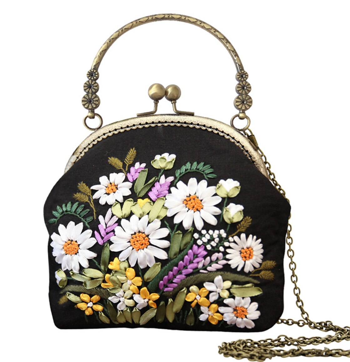 Chinesisch Einfach Stickerei DIY Blume Taschen Brieftasche Handtasche Kreuz Stich setzt Bausatz Hand NäHenne Handgemachte Handtasche Kreative: 14 müssen nähen du selber