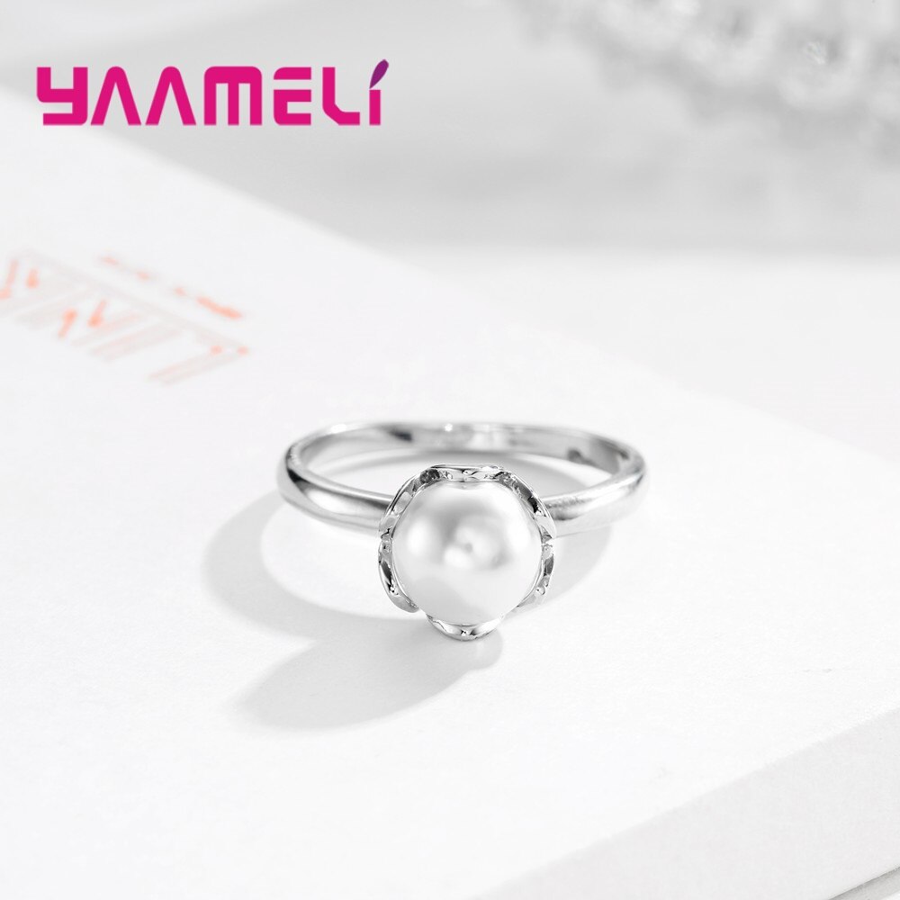 Anillo de Plata de Ley 925 con perlas de agua dulce, accesorios de para mujer