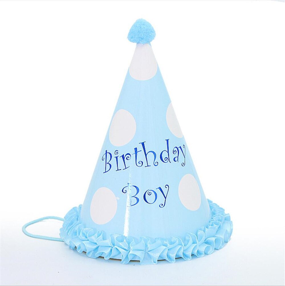 Gutt blå måke første bursdag lue glitter jente måke rosa prinsesse krone fest baby dusj dekor pannebånd tegneserie lue