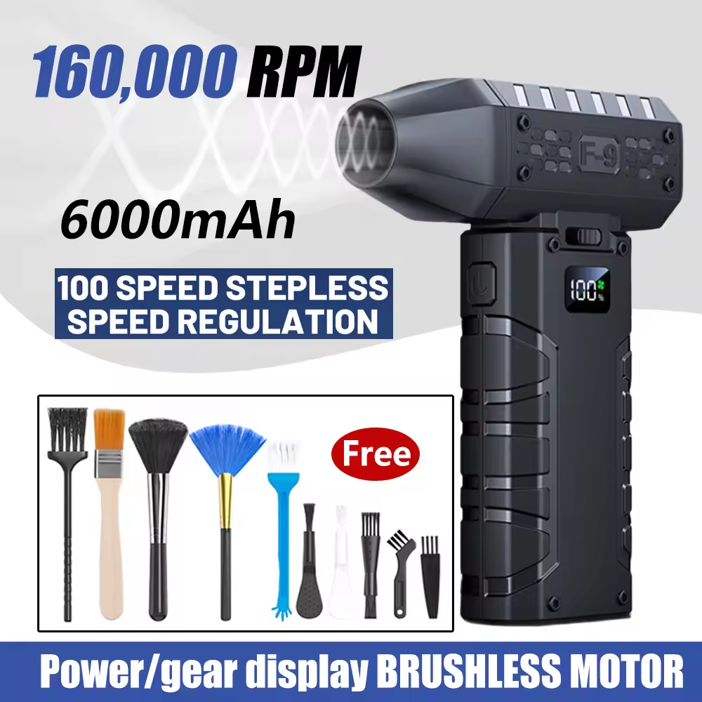 Mini krachtige luchtblazer 160000 RPM 52 m/s borstelloze motor Draagbare turbo-jetventilator Blower Batterij Air Duster Blower voor autobladeren