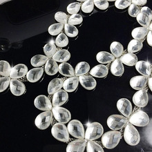1 yard sparkle clear glas teardrop kristallen kralen vlinder vormige lint trim kant voor naaien wedding dress craft