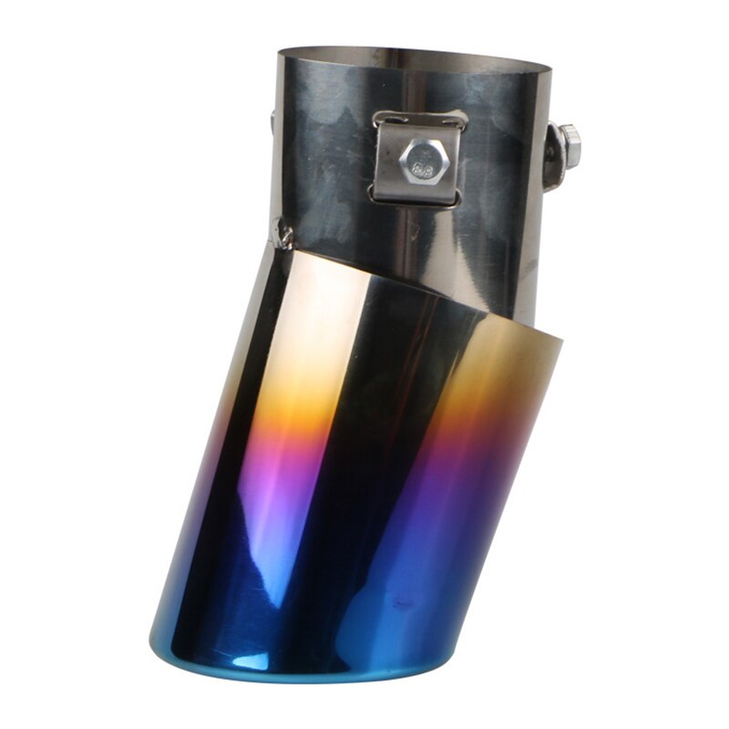 63Mm Auto Omgebouwd Uitlaat Tail Tip Pipe Enkele Outlet Keel Auto Universele Rvs Ronde Pijp Uitlaat Demper