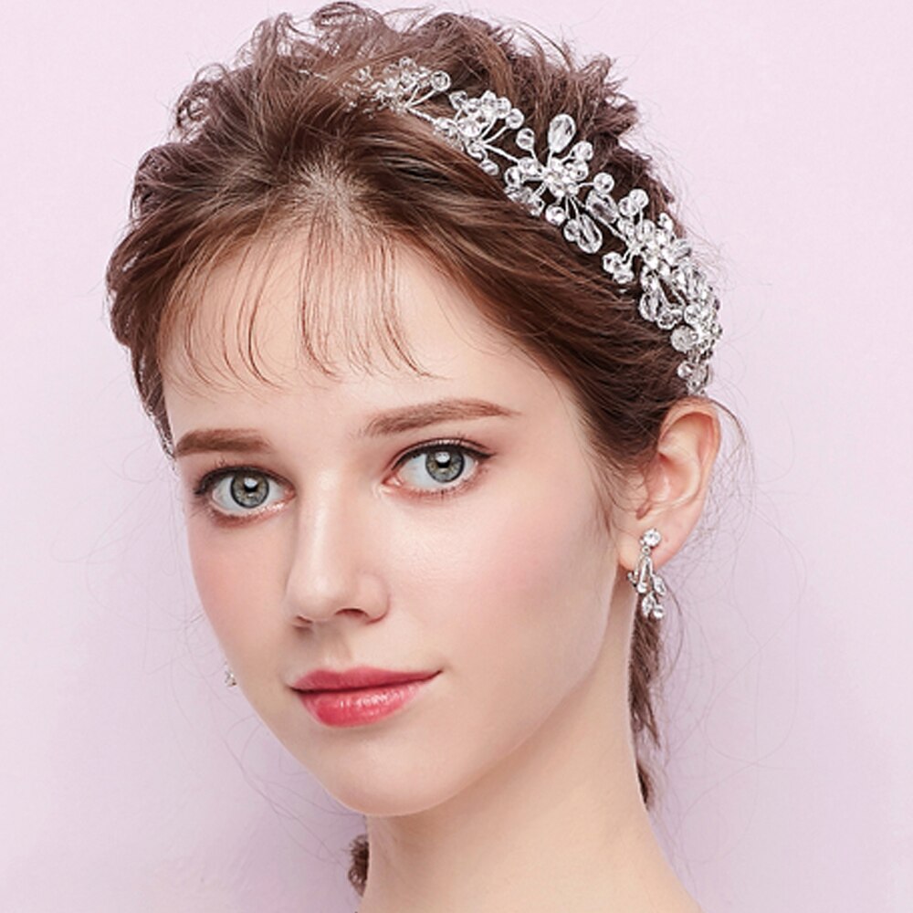 Glimmende kristallen hoofdband, prinsessenstijl, bruidshaaraccessoires, bruidsmeisjesversiering, podiumshowhoofdtooi voor vrouwen