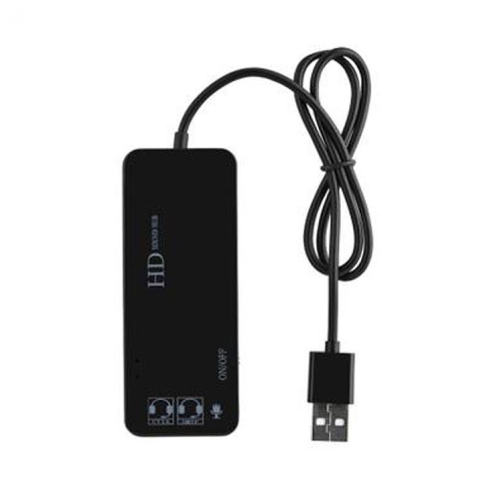 Multi USB Sound Adapter Microphone 7.1 Channel Sound Cards Interface Splitter USB HUB 2.0 3 Ports Card Reader for laptop PC