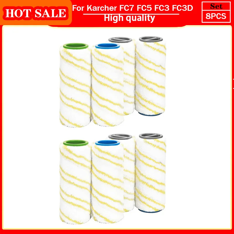 or Karcher FC3 FC3D FC5 FC7 Roller Brush Set Replacement Hand Household Floor Washable Wet Dry Vacuum Cleaner Accessories: Orange