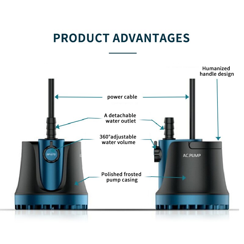 Ultra Quiet submersible water pump for Pond, Aquarium, Fish Tank Fountain Marine & Freshwater Aquariums