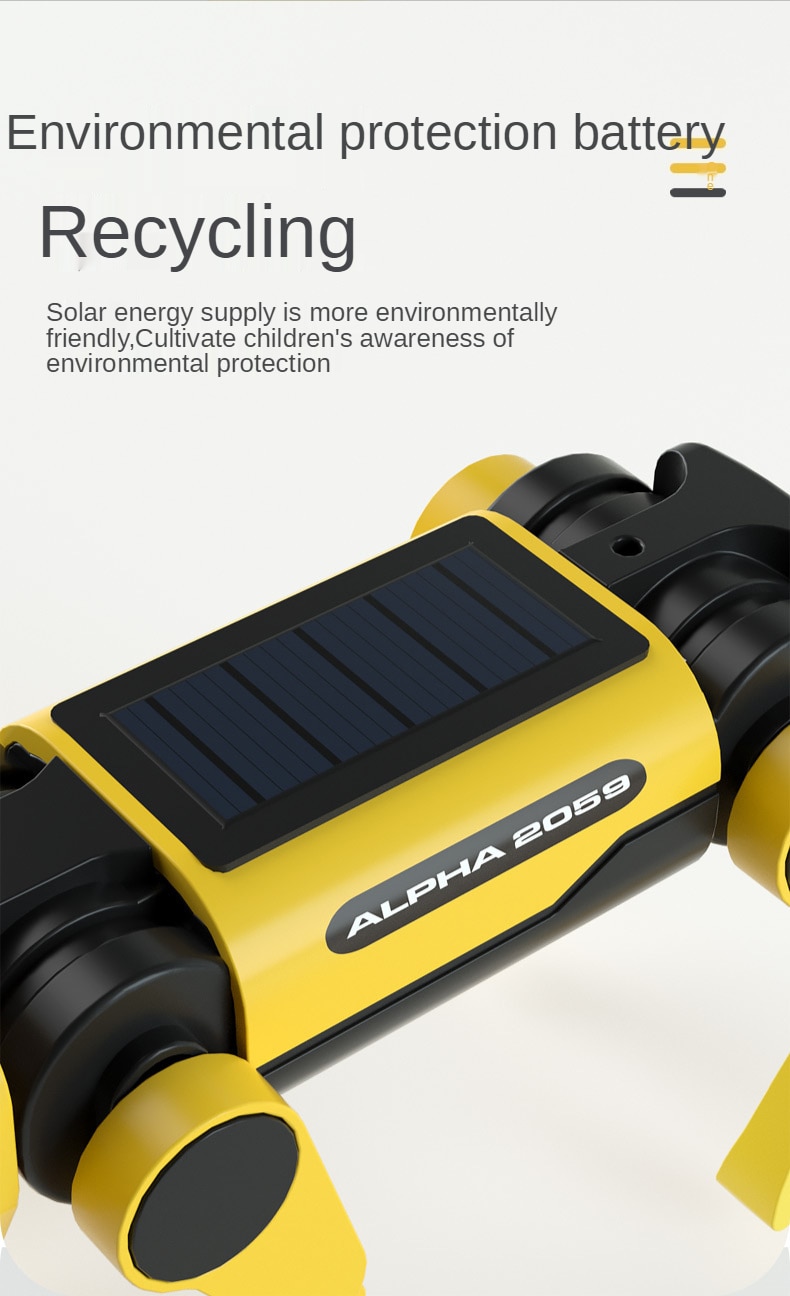 Quadruped Bionic Smart Robot Dog Toys Steam Solar Electric Mechanical Dog Educational Assembly Science Tech Puzzle Toy