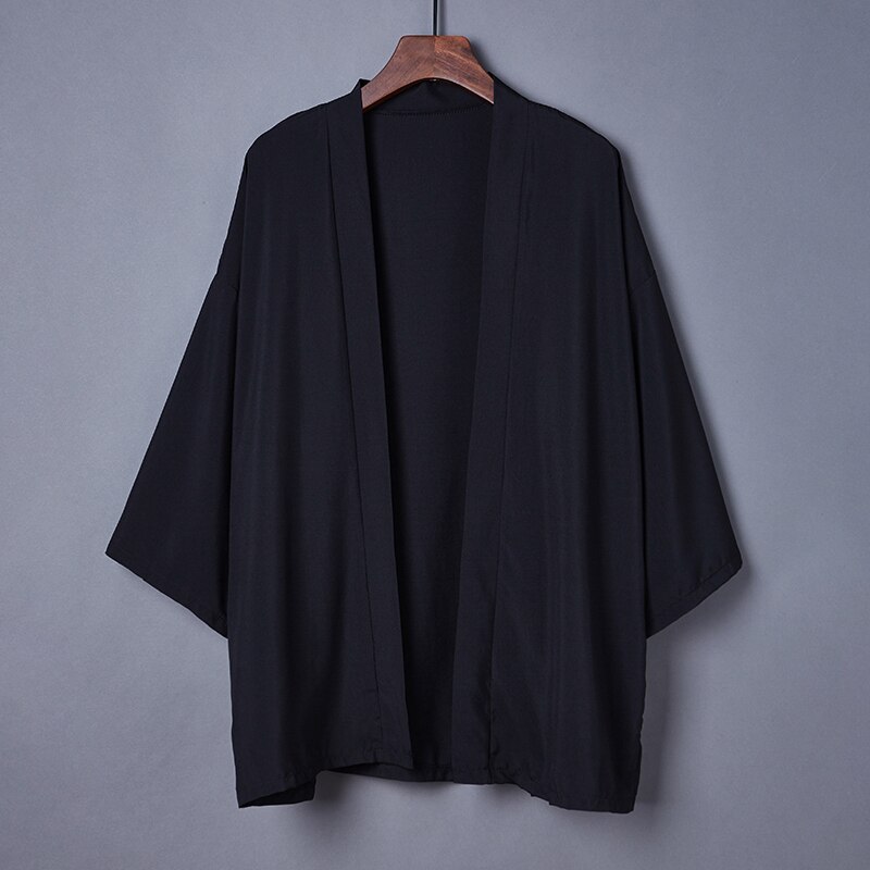 Spring Summer Plain Color Coat Japanese Kimono Cardigan Kimono Haori For Woman Man Loose Thin Outer Garment