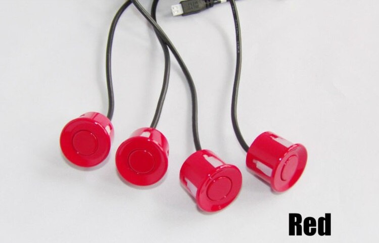 Détecteur de stationnement voiture | 6M de long, capteur de radar, parktronic, aide, détecteur d'automotivo pour vw ou universel auto 4 pièces/lot,: Red Number 33