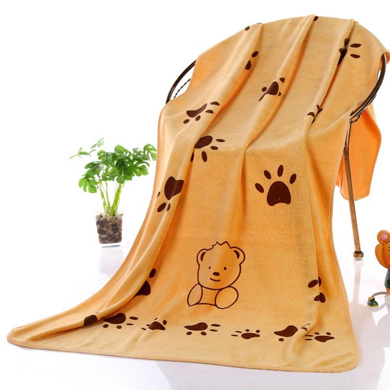 140*70cm Super-sized Microfiber Strong Absorbing Water Bath Pet Towel Dog Towels Golden Retriever Teddy General: Brown