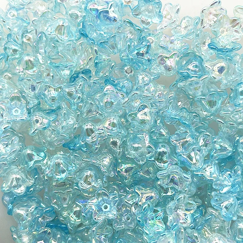 50 Uds. De tapas de cuentas acrílicas de campana de cambio Gradual de 7x13mm, accesorios de joyería, dijes, pulseras, cuentas espaciadoras para fabricación de joyas: Azul marino