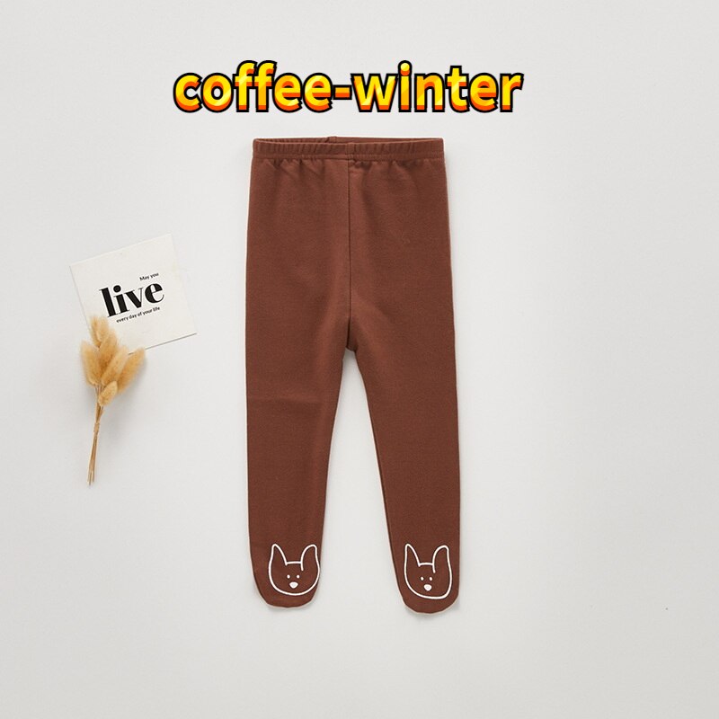 2022 neue Frühjahr Kinder Mädchen Jungen Leggins Beige Kaffee Cartoon Elefanten Große PP Strumpfhosen Strümpfe Bebe Hosen Casual Kleidung E9302: coffee-winter / 100cm 24-36Months