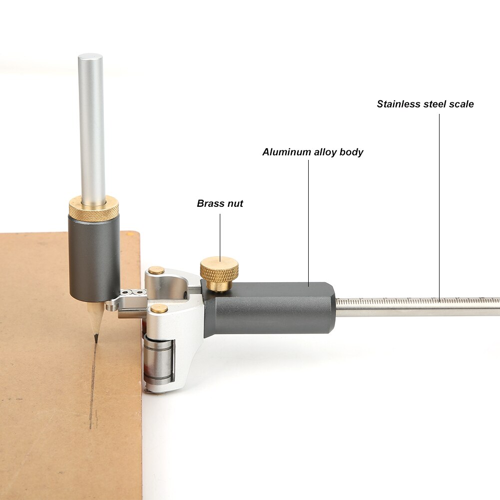 Jauge de traçage pour le travail du bois jauge de traçage 2-en-1 jauge de marquage outils de mesure de ligne multifonctions corps en alliage d'aluminium dureté élevée