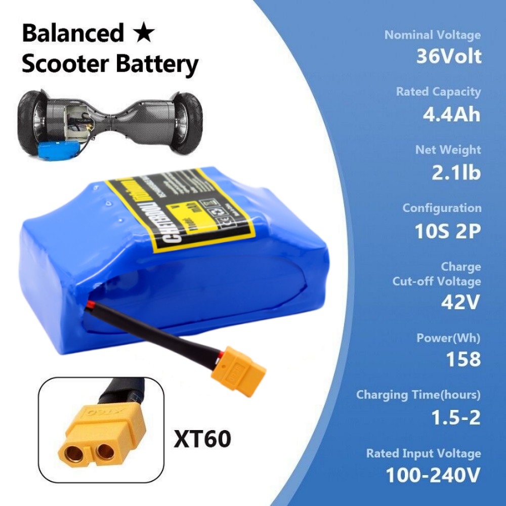 Batería recargable de litio de 36V, 12Ah, 10s2p, verdadera para patinete eléctrico autoequilibrado, monociclo HoverBoard, batería excepcional