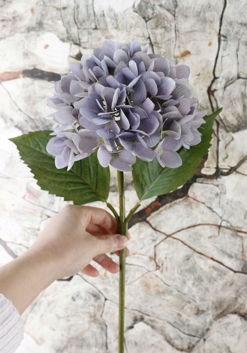 3D Hortensia Kunstmatige Bloem Voor Bruiloft Home Decoratie Zijden Hortensia Nep Bloemen Vallen Decoraties: purple2