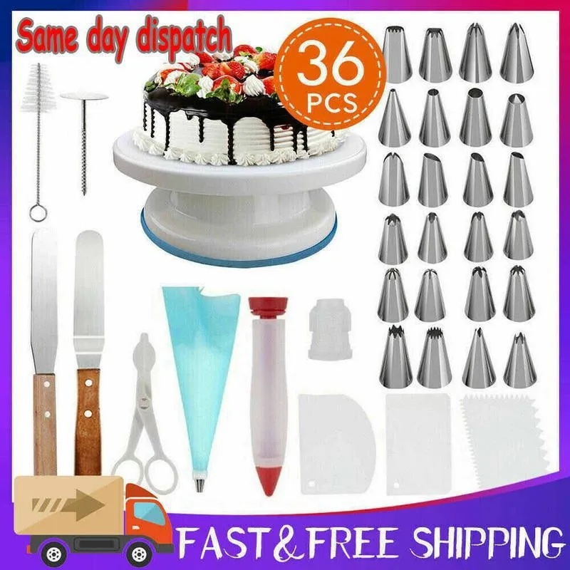 137-Piece Set Baking Tools Cake Decorating Turntable with Labels No Brand Name Chinese Material Home Baking Accessories: Red