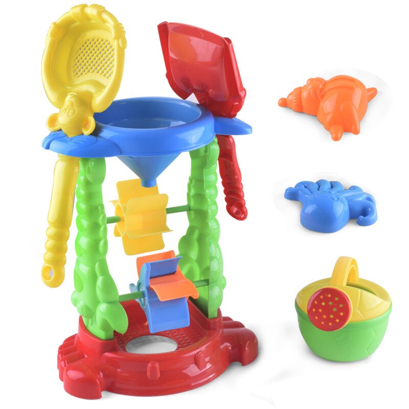 6 Pz/set Spiaggia Giocattolo Del Bambino Set Clessidra Scavo di Sabbia Strumento di Gioco Set Genitore-bambino Giocattoli Interattivi Per Bambini All&#39;aperto di Dragaggio strumenti