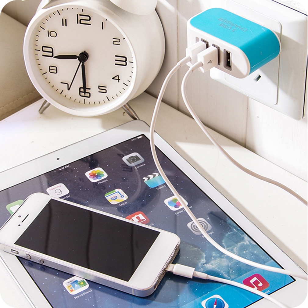 3 Usb-poort Muur Home Reizen Ac Charger Adapter 3.1A Eu Plug