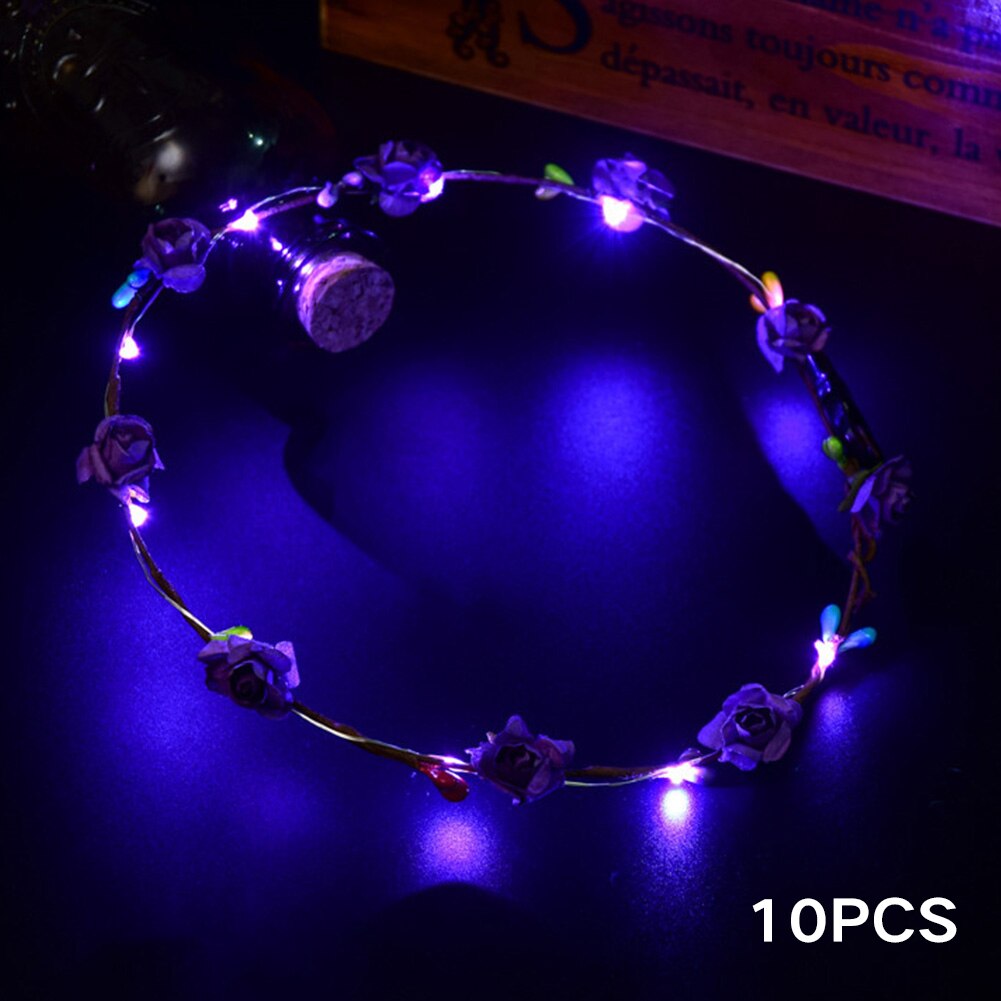 Partei Krone Blume Stirnband LED Licht hoch Haar Kranz Haarband Girlanden Frauen freundlicher Party Geburtstag glühend Kranz
