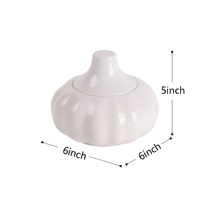 Kreatywny ceramiczny słoik robić przechowywania w kształcie czosnku Jednokolorowy wydrążony pojemnik robić przechowywania czosnku imbiru Kuchnia Słoik robić przechowywania w gospodarstwie domowym: Default Title