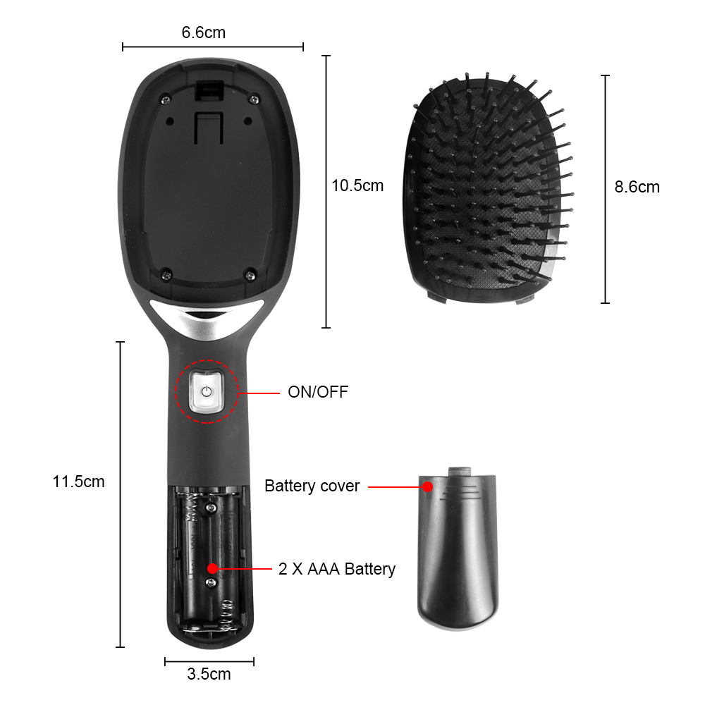 2.0 Ionic Electric Hairbrush Portable Ionic Hair Comb Strong Negative Ion Release Straighting Hair Anti-static Magic Hair Brush