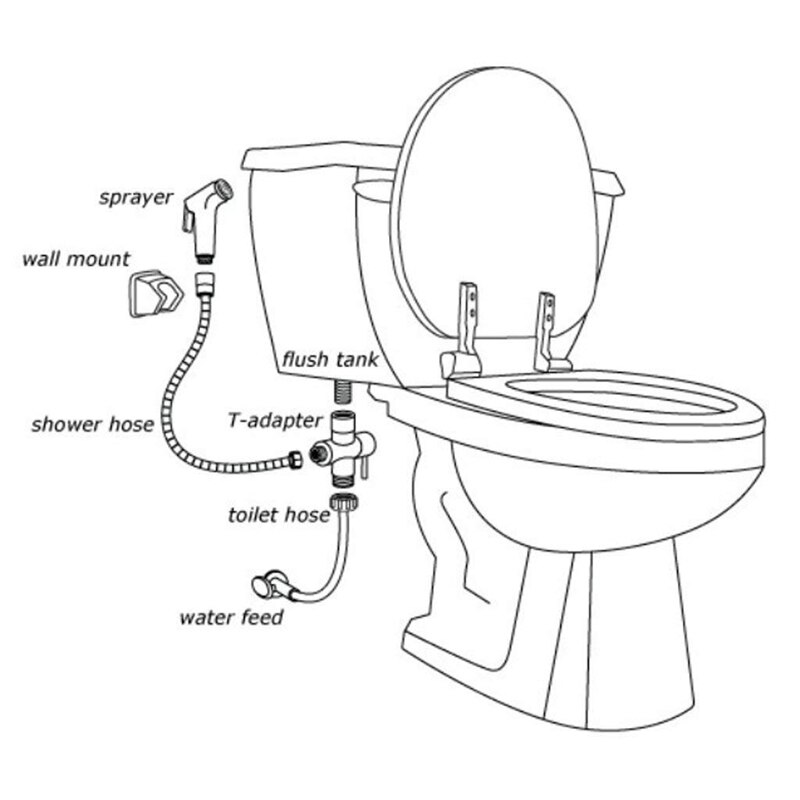 Shower Mixer by hand Intimate Hygiene in ABS for Bathroom Toilet-Chrome
