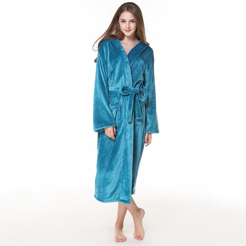 Velvet Couple Bathrobe Hooded Women Men Casual Pijamas Nightwear Breathable Comfortable Lounge Sleepwear Daily Flannel Pajamas