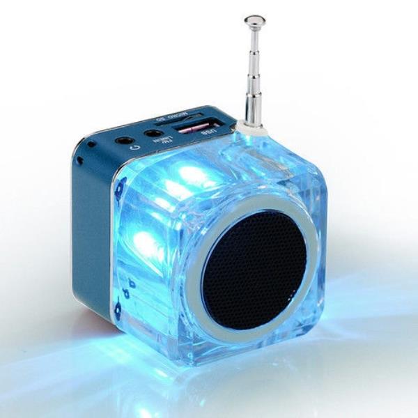 Mini usb microsd kaart fm radio lcd scherm luidspreker muziek  mp3 spelers mini aluminium vibratiefilm luidspreker 0930