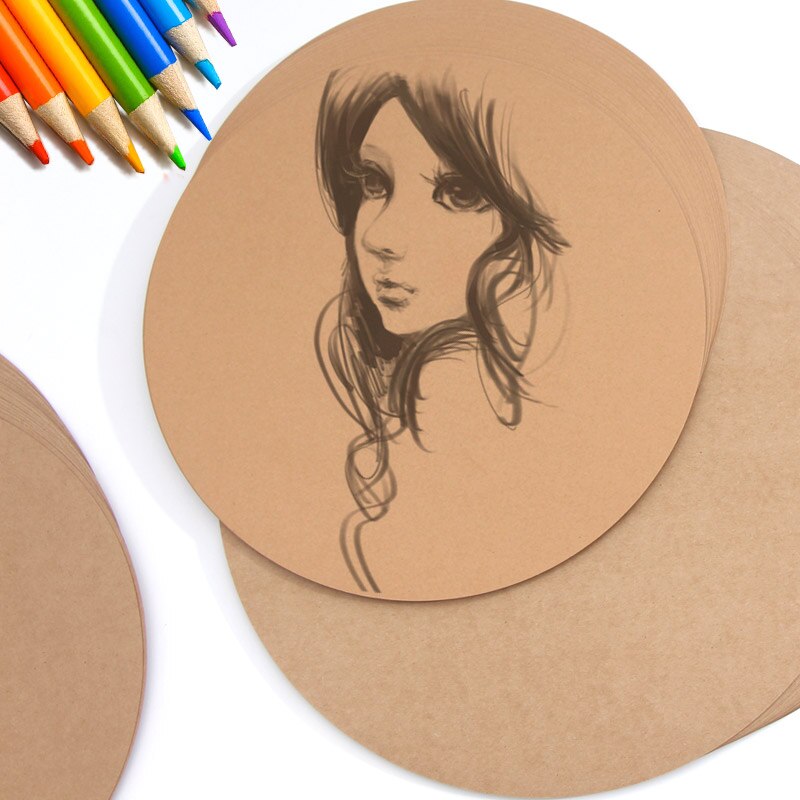 200gsm 250gsm Coloured Lead Painting Paperboard Artistic Hand Drawing Round Kraft Paper