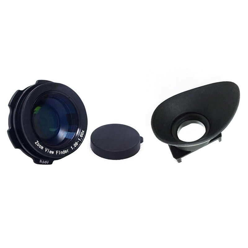 1 set 1.08x-1.6x zoomzoeker oculairen en 1 oculair oogschelp