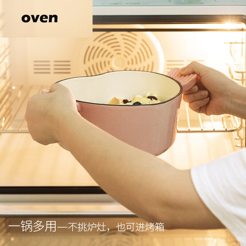 Steelpan Emaille Pot Non-stick Pot Hartvormige Kookgerei Gietijzeren Pot Keuken Accessoires Koken Gereedschap