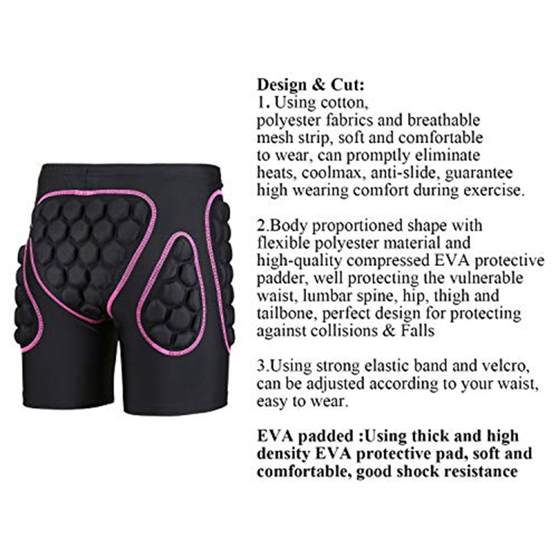 Pantalones acolchados para patinar y esquiar pantalones cortos acolchados para proteger las rodillas esquí patinaje snowboard protección contra impactos