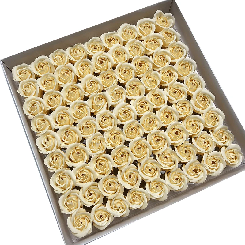 81/162 Uds 3,5x4cm flores artificiales 3 capas sin flores Base Floral rosas eternas San Valentín DIY ramo decoración de boda