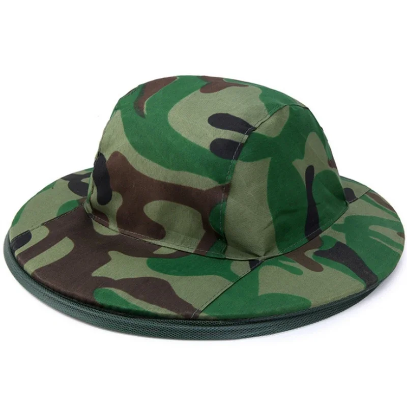 Mannen Vrouwen Lange Camouflage Vishoed Anti-Bee Insect Anti-Muskietennet Anti-Insect Mesh Hoed Buitenshuis Hoed Met Zonnekap